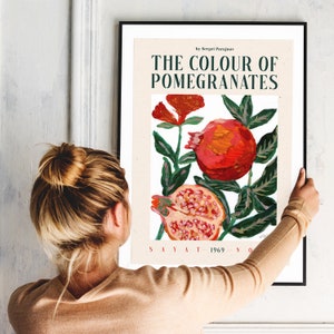 Sayat Nova. Painted Pomegranate Artwork.A3 SIZE/Gift Idea/Poster/Wall Art/Recycled paper/Fruit/The colour of Pomegranate/Unframed/Paradjanov