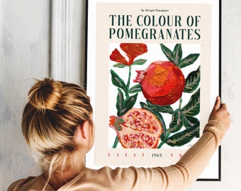 Sayat Nova. Painted Pomegranate Artwork.A3 SIZE/Gift Idea/Poster/Wall Art/Recycled paper/Fruit/The colour of Pomegranate/Unframed/Paradjanov