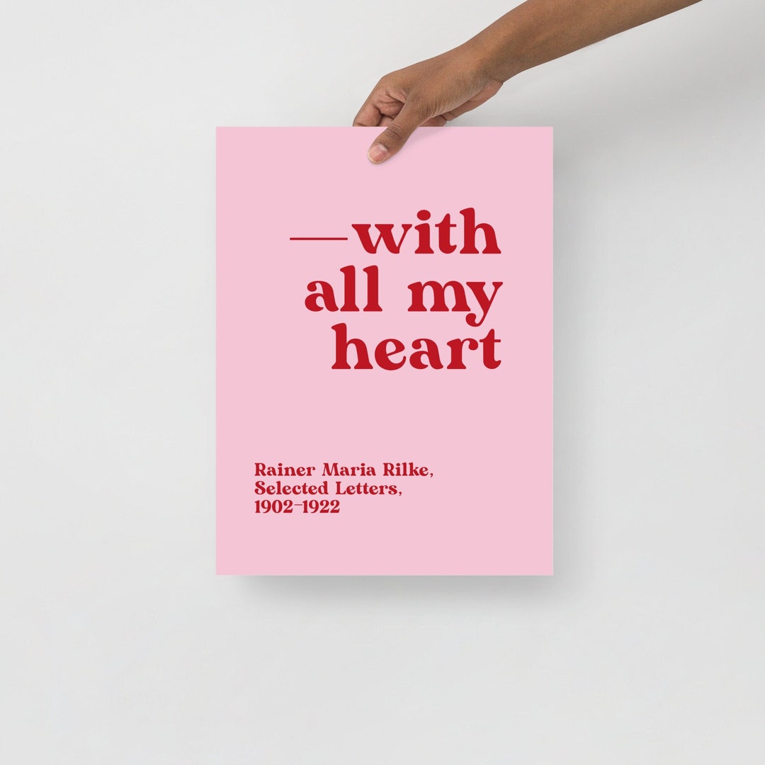 Mit all meiner Liebe. Rilke Illustration mit Spruch. DIN A4 Poster