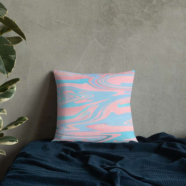 Trippy Stripe Linen Look Canvas Cushion /Premium Pillow/70s Psychedelic Print/Trippy Stripe Print/Textured Pillow case/2YK/Swirly image 6