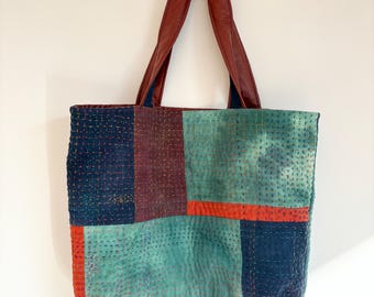 Japanese Patchwork Tote Bag: Handmade Shopper, Kikina Designs