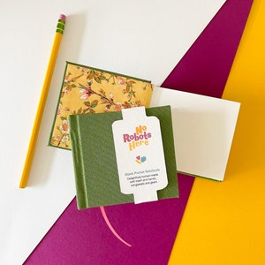 Small Blank Notebook, Green Thick Notebook, Floral Notebook for Writing Notebook, Thick Green Pencil Sketchbook, Small Notebook Blank Pages