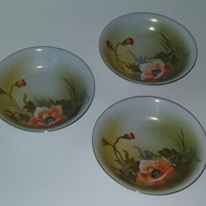 Double Diamond TT, Vintage Berry Bowls , Hand painted-Made in Japan- orange/yellow accent china.
