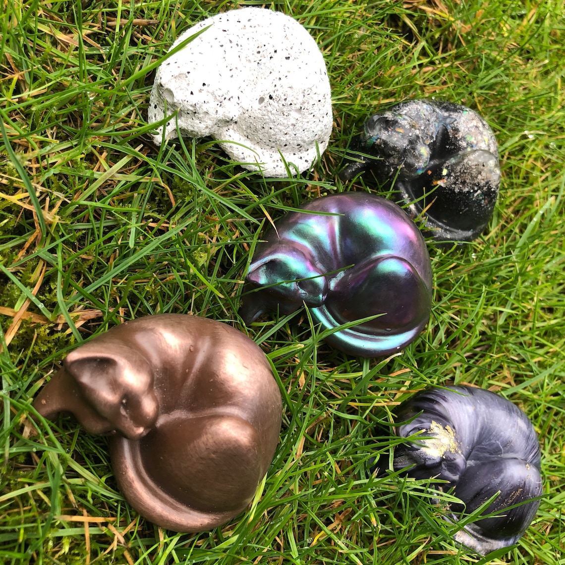 Handmade Cat Ashes Pet Memorial Stone Grave Marker Jesmonite Etsy