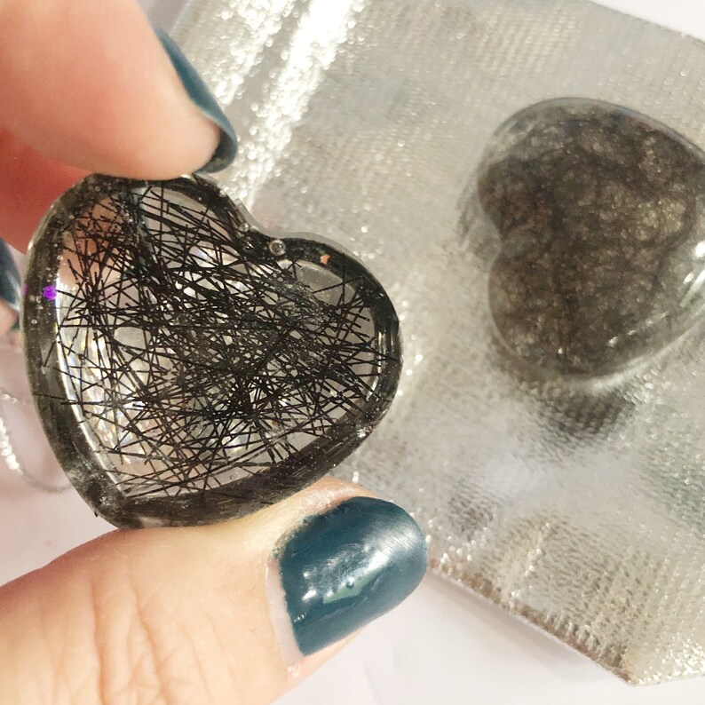 30mm Hair Resin Heart Memorial Pet Ashes Keepsake Pet Ashes Etsy