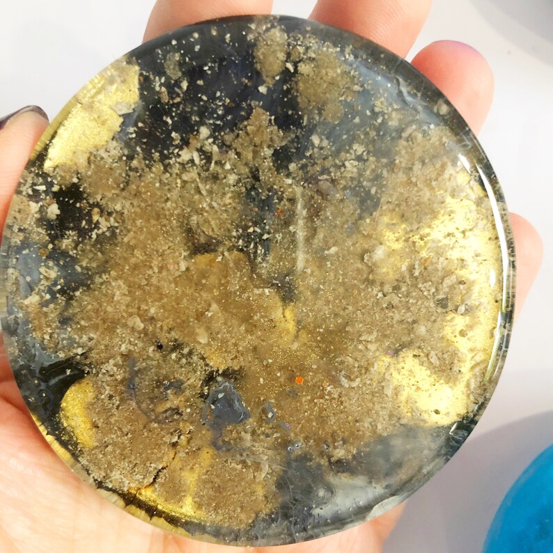 Fluid Art Ashes Keepsake Paperweight Memorial Hair Keepsake Etsy