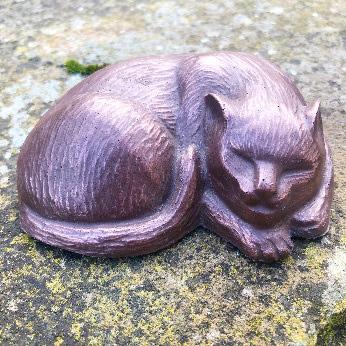 Cat Memorial Ashes Keepsake Resin Metal Cat Sculpture In Etsy
