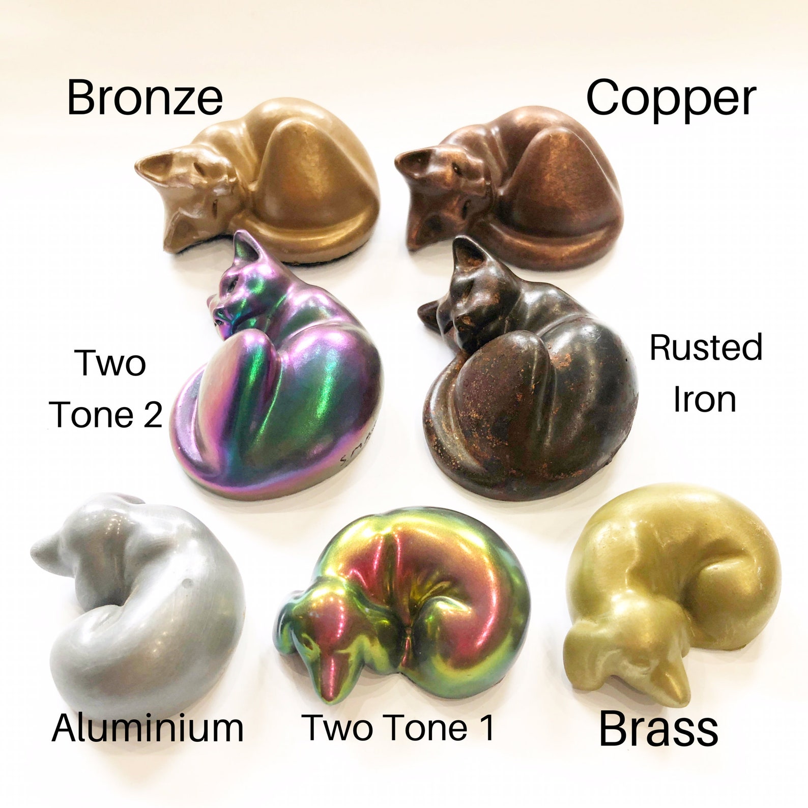 Cat Memorial Ashes Keepsake Resin Metal Cat Sculpture In Etsy