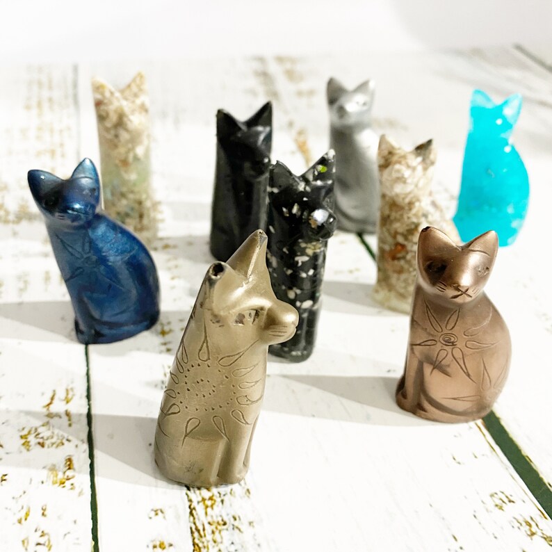Cat Ashes Memorial Freestanding Resin Cat Keepsake Abstract Etsy