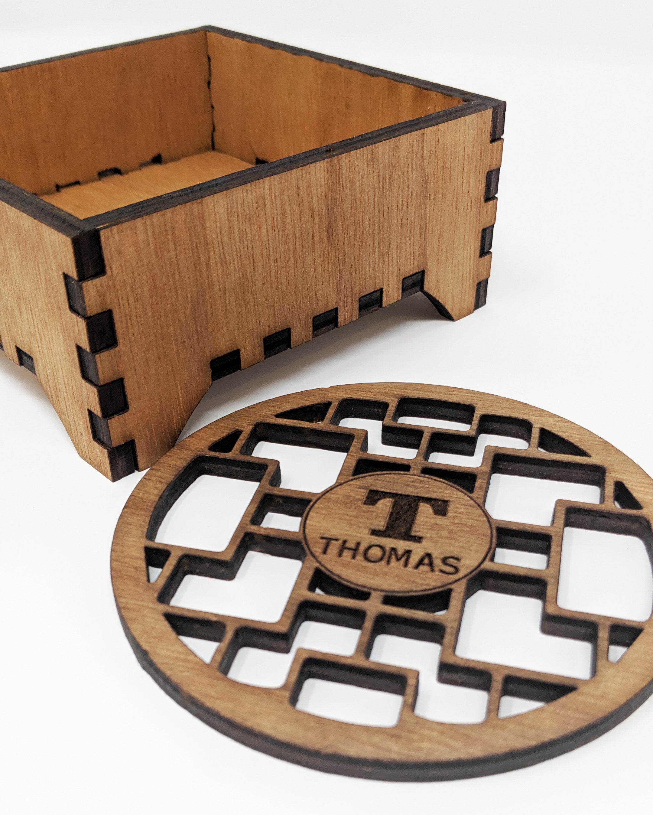 Personalized Wooden Coaster Set of 6 Holder Included Wedding ...