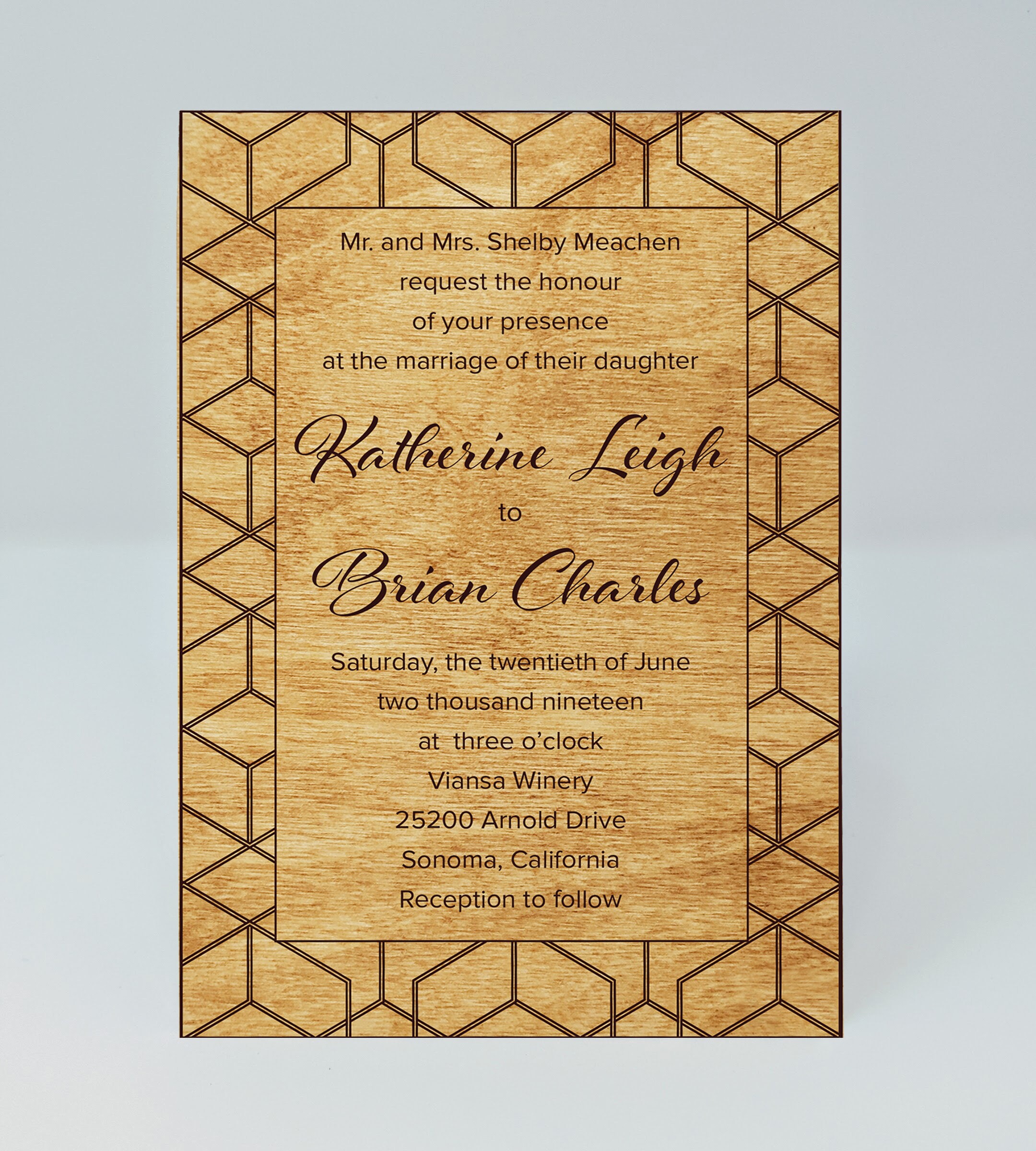 Personalized Engraved Real Wood Invitations / Perfect for Etsy