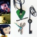 Coraline Looking Stone Necklace, Skeleton Key Necklace & Dragonfly Hair Bobby Pin ~ Coraline Costume ~ Coraline Cosplay 