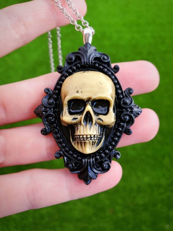 Gothic Skull Halskette Totenkopf Viktorianischer Stil Goth Style Horror  Skull - .de