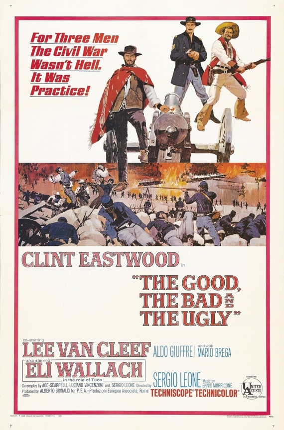 The Good The Bad And The Ugly Clint Eastwood Vintage Movie Poster The Good The Bad And The Ugly Poster 1996