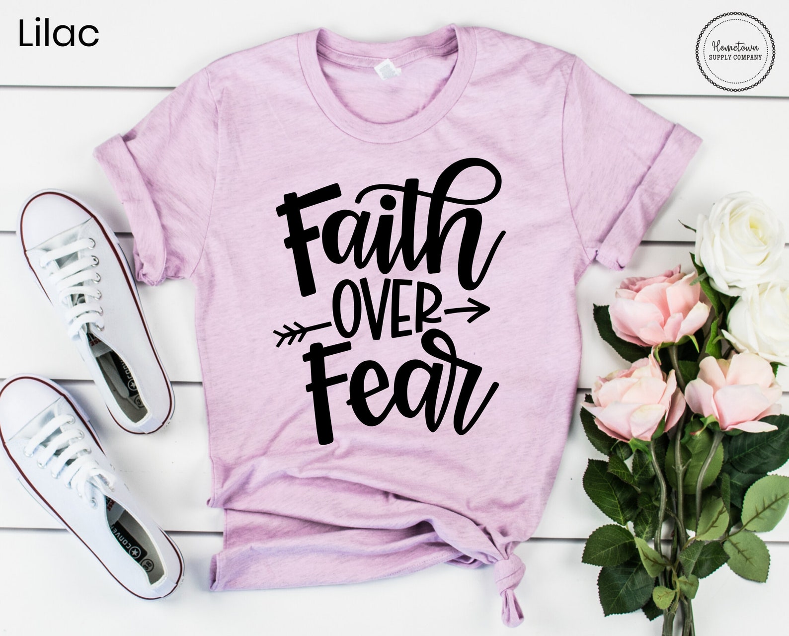 Faith Over Fear Shirt, Christian Shirt for Women, Faith Shirt, Cross ...
