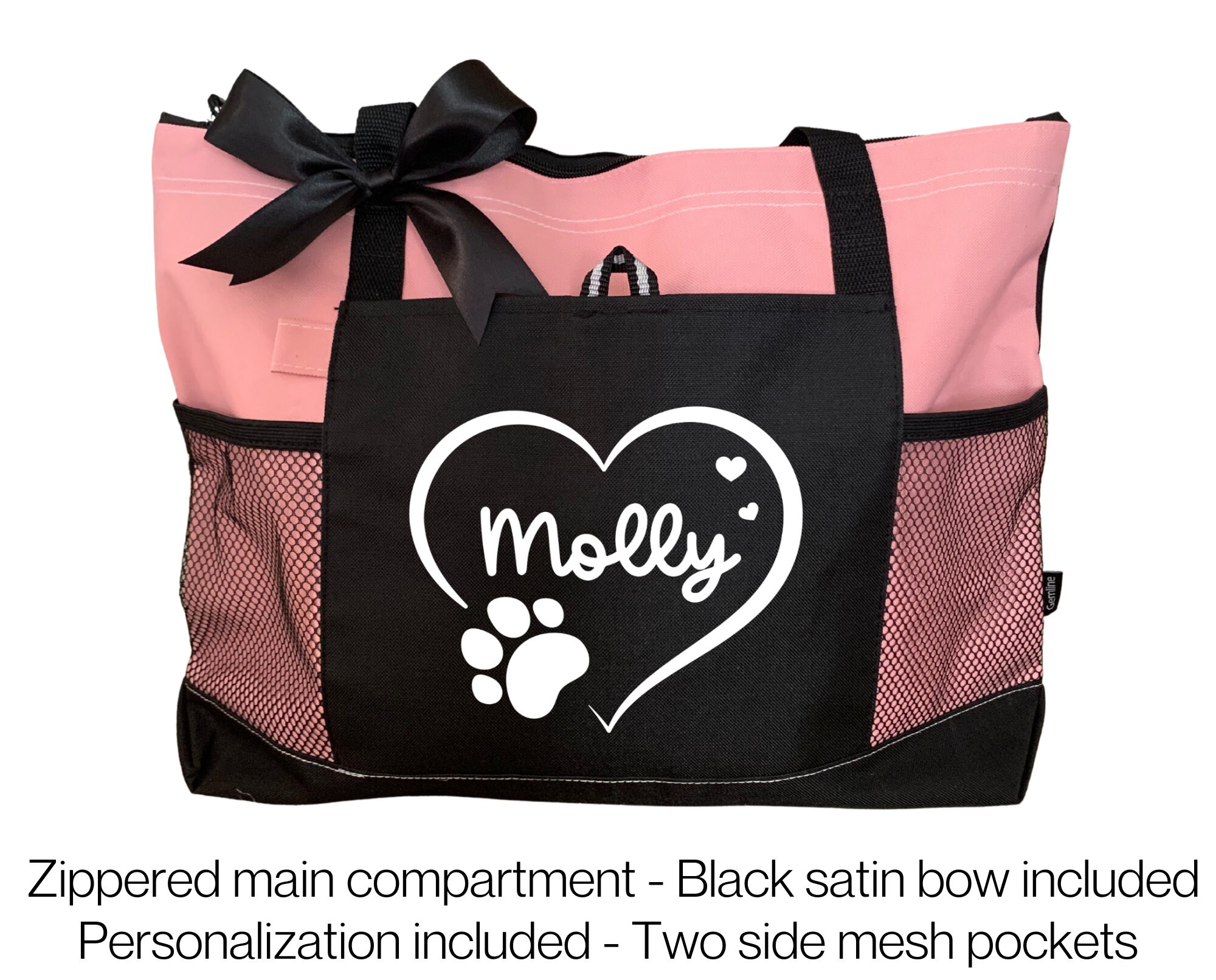 Pet Tote Bag Zippered Tote Bag Custom Pet Tote Bag Dog Etsy