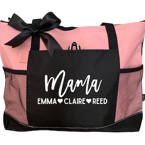 Mama Tote Bag, Personalized Tote, Zippered Tote Bag, Gift for Mom, Sports Mom Bag, Mom Life, Birthday Gift, Mom Tote Bag, Mother's Day Gift