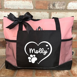 Pet Tote Bag Dog Mom Gift Personalized Dog Gift for Dog Tote Bag Custom Pet Gifts for Dogs Gift Dog Bag for Travel Vet Tech Week Gift Ideas