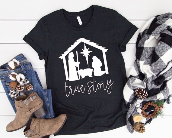 Nativity True Story Christmas Shirt Merry Christmas Tee | Etsy