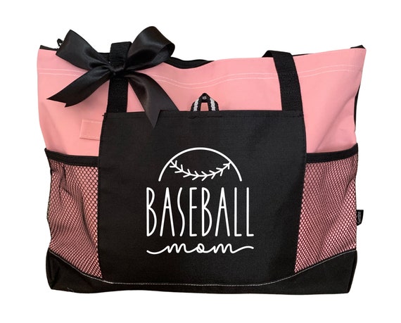 Baseball Mom Tote Bag - Baseball Mom Bag, Baseball Bag, Baseball Gift, Zippered Tote Bag, Gift for Mom, Sports Tote, Mothers Day, Mom Tote