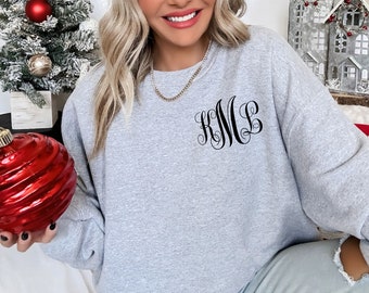 Monogram Sweatshirt for Women Monogram Shirt Christmas Gift for Mom Sweatshirt for Women Trendy Sweatshirt for Fall Sweatshirt Women Shirts