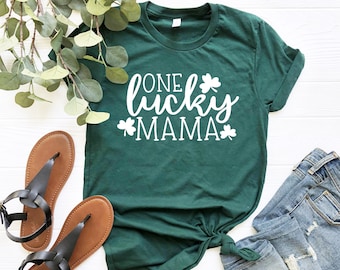 One Lucky Mama Shirt, St Patricks Day Shirt, St Patty's Day Shamrock Shirt, Saint Patrick's Day Lucky Mom Shirt, St Patrick's Day Clover Tee
