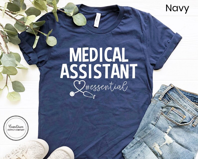 Medical Assistant Shirt Essential Heart Stethoscope MA Etsy