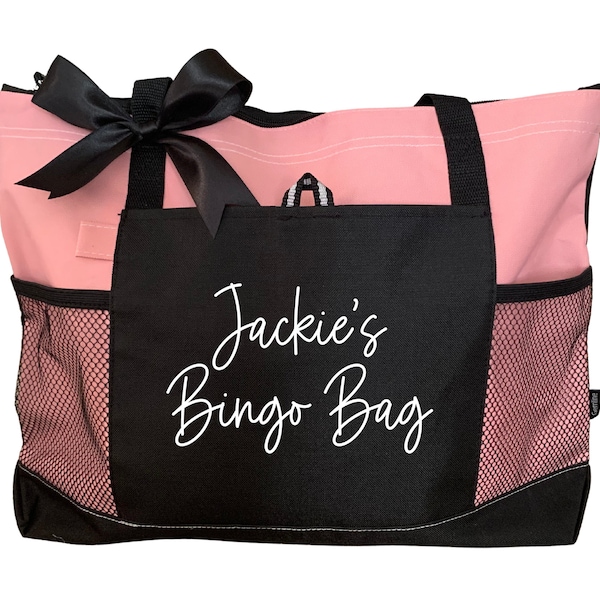 Bingo Tote Bag Bingo Bag Gift for Mom Bingo Personalized Tote Bag with Zipper Lucky Bingo Bag Stuff Christmas Gift for Her Mother's Day Gift