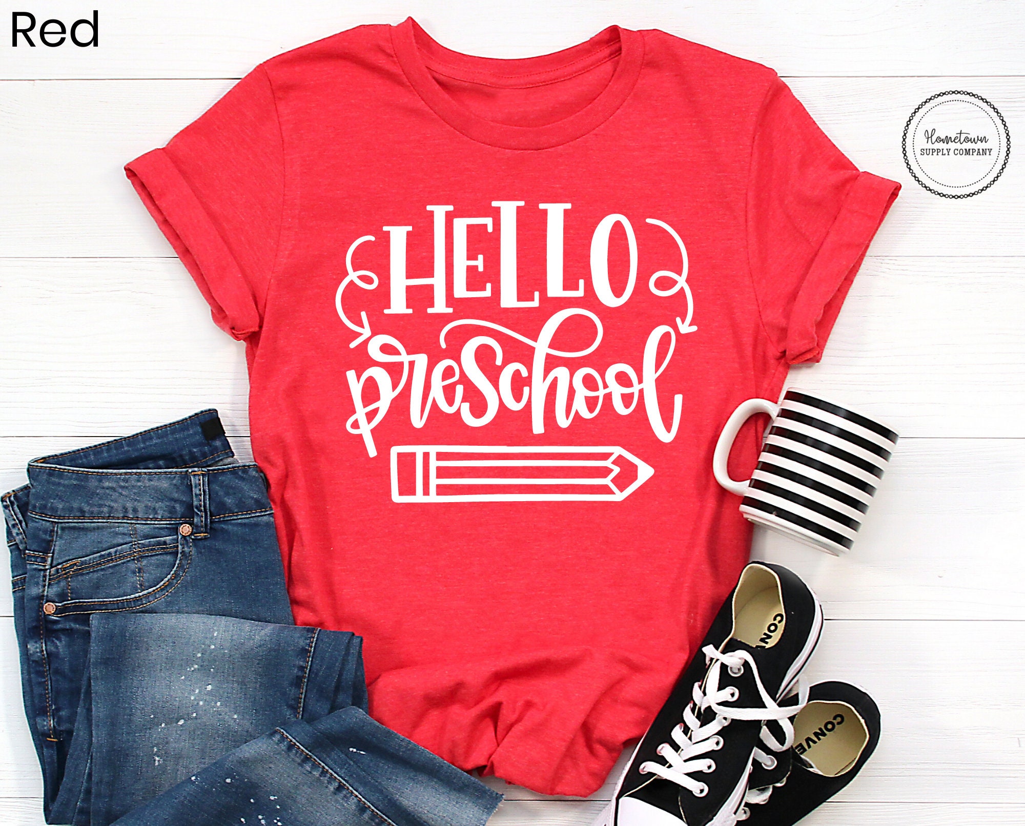 Hello Preschool Shirt Back to School First Day of Preschool | Etsy