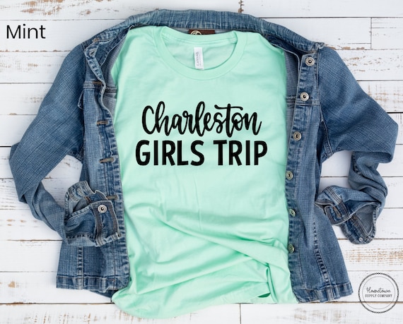 Charleston Girls Trip Shirt Enterrement de vie de jeune fille, Voyage à la  plage, Tee danniversaire, Week-end pour filles, Chemise de Caroline du Sud,  Tshirt de vacances Charleston -  France