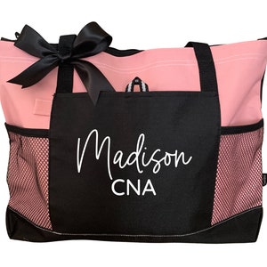 CNA Tote Bag with Zipper Personalized Tote Bag Gift for CNA Gift Nursing Assistant Gift for Graduation Gifts for CNA Bag Appreciation Week