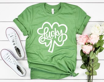 Lucky Shamrock Shirt, St Patricks Day Tee, St Pattys Day Shirt, St Paddys Day Tee, Four Leaf Clover Shirt, St Patrick Day Shirt, Irish Shirt