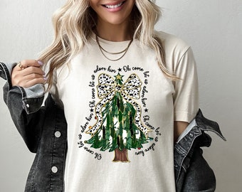 Oh Come Let Us Adore Him Christmas Shirt Christian Christmas Tree Shirt Christmas Vacation Sweatshirt Christmas Pajamas Tee Matching Shirts