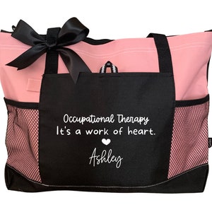 Occupational Therapy Tote Bag OT Tote Bag for Work Occupational Therapist Gift Personalized Tote Bag with Zipper OT Bag Occupational Therapy