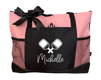 Pickleball Tote Bag Personalized Pickleball Gift Ideas for Women Custom Pickleball Bag Zippered Tote Bag Pickleball Christmas Gifts for Her