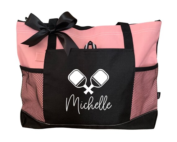 Pickleball Tote Bag Personalized Pickleball Gift Ideas for Women Custom Pickleball Bag Zippered Tote Bag Pickleball Christmas Gifts for Her