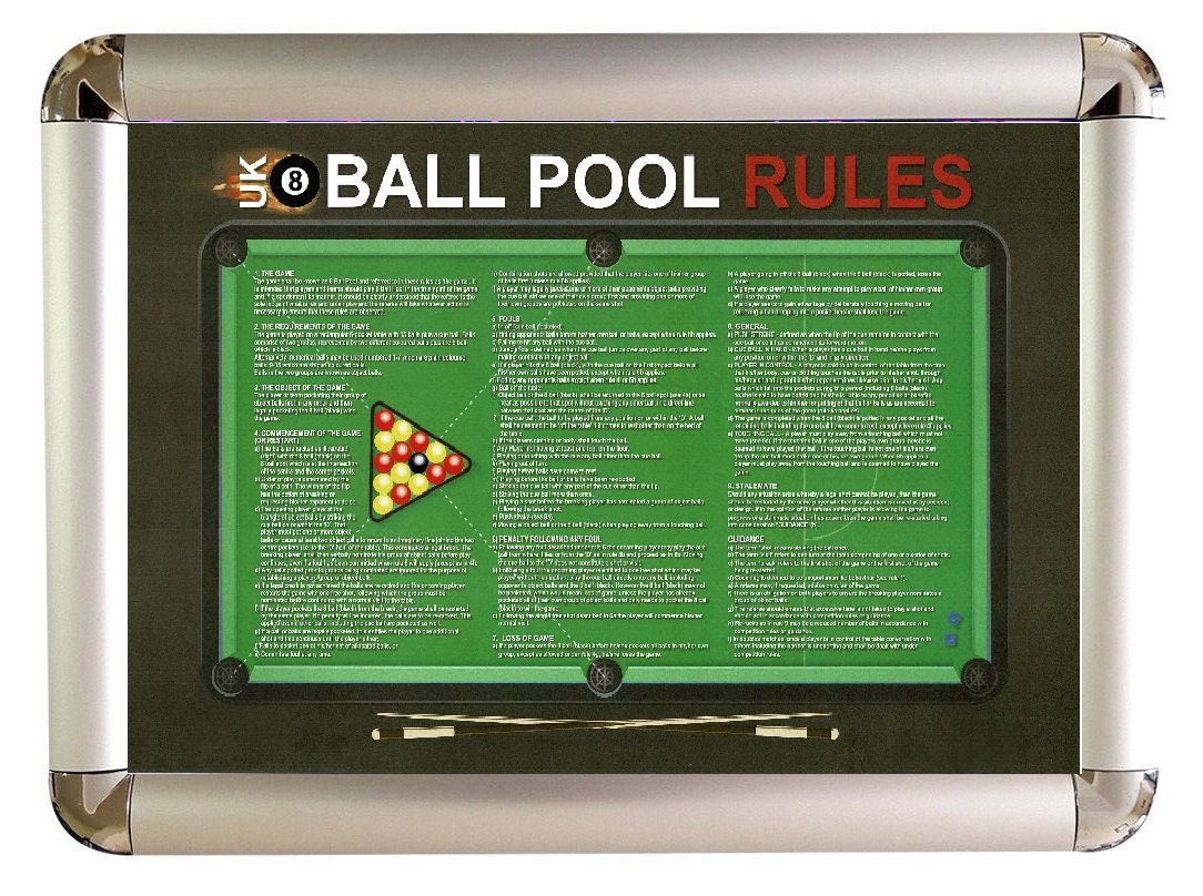 Official Pool Game Rules Print UK British 8 Ball League English Table