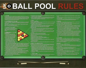 Official Pool Game Rules Print UK British 8 Ball League 