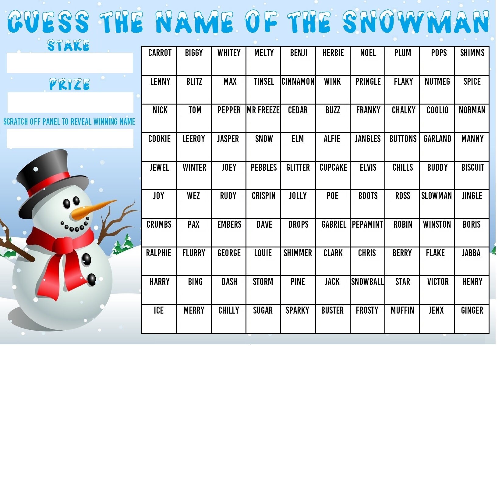 Guess name. Guess name