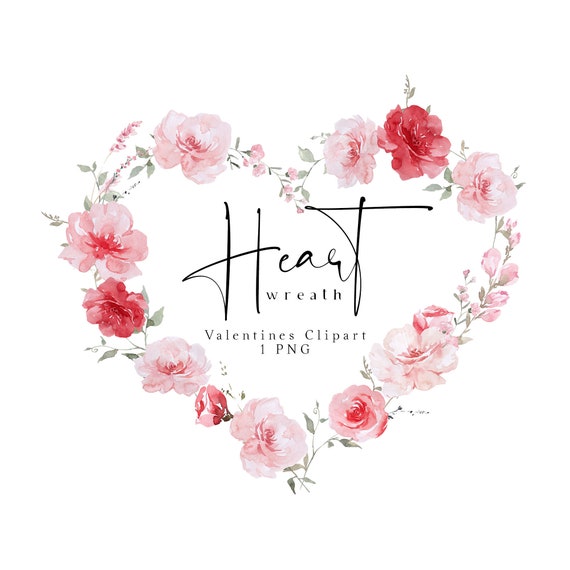 Flower Heart Wreath Clipart