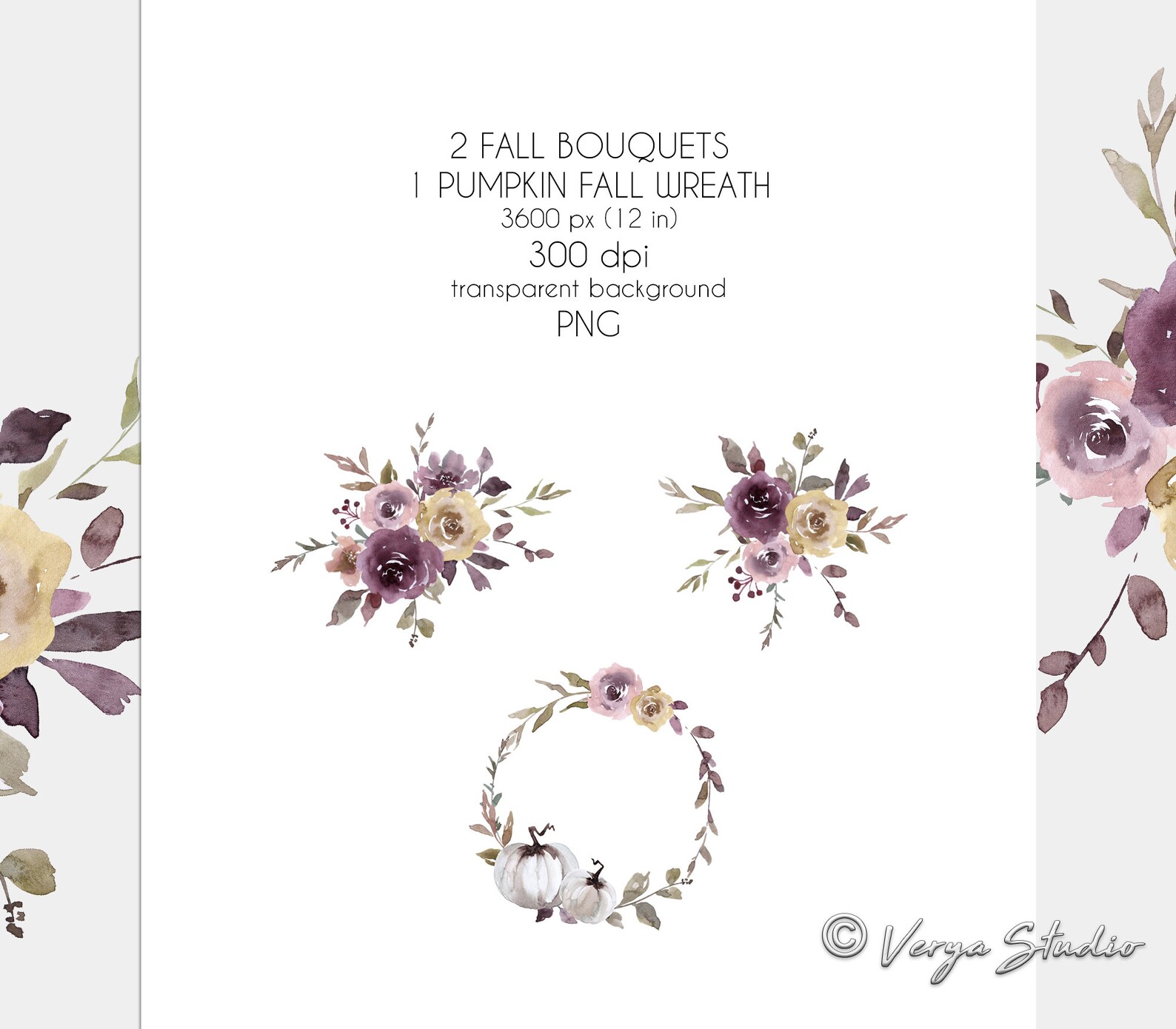 White Pumpkins Clipart Fall Clip Art Autumn Leaves Flowers Berries ...