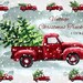 Christmas Truck Clipart , Watercolor Vintage Red Christmas Tree Pickup Truck Clip Art, Sublimation Graphics Design, Greeting Card Template 