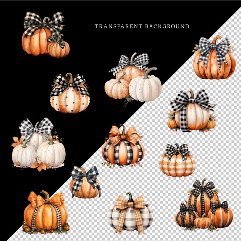 Fall Clipart 12 Pumpkin Clip Art PNG Halloween White Orange Pumpkins ...