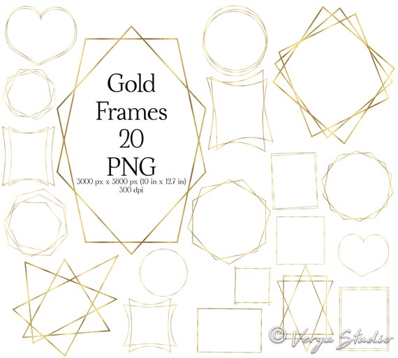 Gold Geometric Frame Stickers