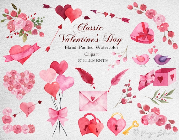 Valentine Cards Hearts Birds Valentine elements Watercolor Clipart PNG Arrows Love Graphics Romantic Roses Ballons instant download Valentine Cards Hearts Birds Valentine elements Watercolor Clipart PNG Arrows Love Graphics Romantic Roses Ballons instant download