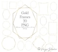 Gold Frame Clipart | Geometric Golden Frames, DIY Wedding Invitations, Vintage Frames, Metallic Golden Frames, Invitation Template, PNG
