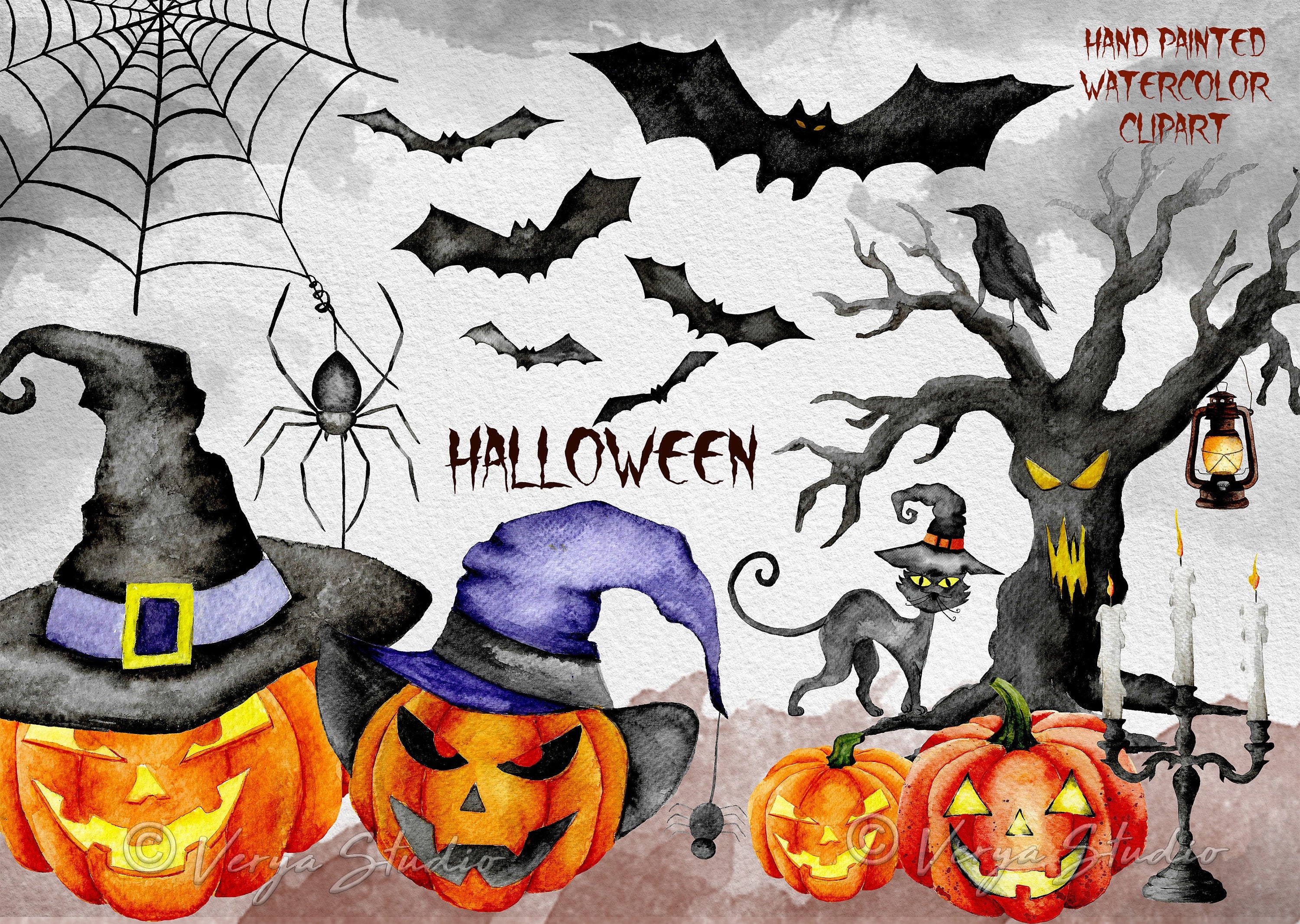 Blue Halloween Watercolor Clipart Cute Pastel Halloween Boy -  Denmark