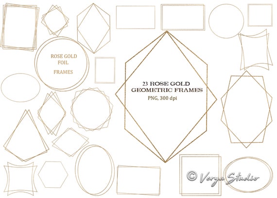 rose gold geometric frames png clipart set rose gold frames etsy rose gold geometric frames png clipart set rose gold frames overlays wedding clipart invitations design elements golden frames digital