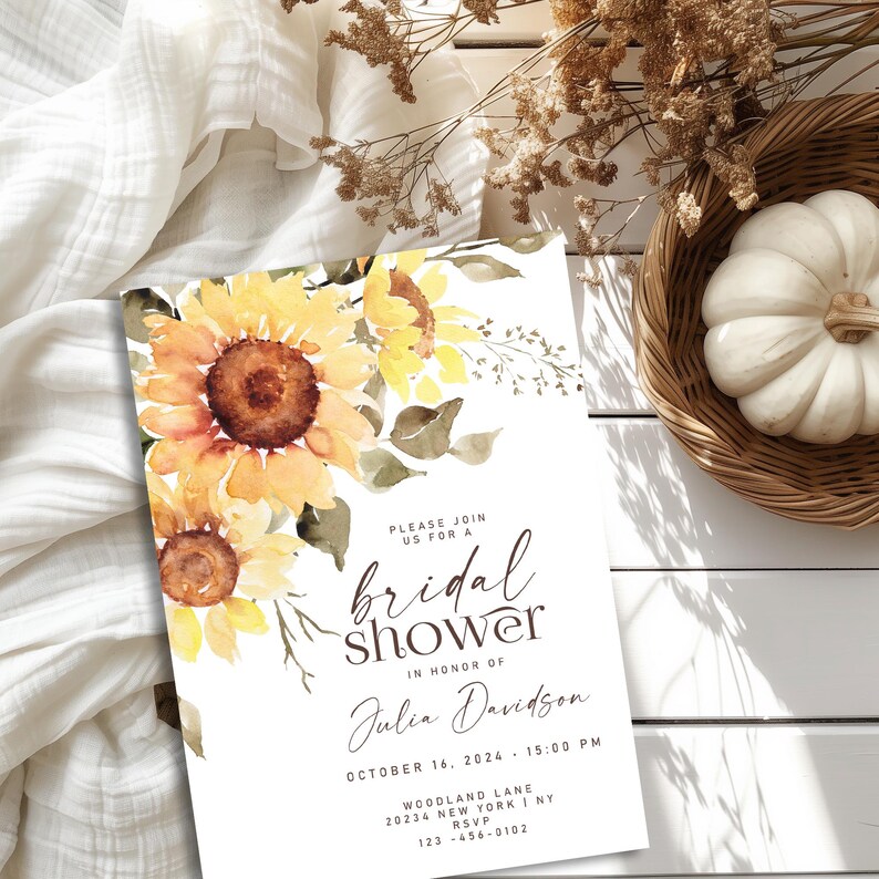 Sunflowers Clipart, Watercolor Fall Floral Clip Art, Yellow Flowers PNG, Summer Autumn PNG, 42 Botanical Elements Bundle image 8