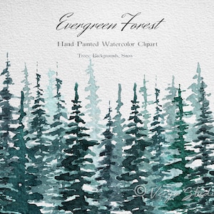 Clipart Noël aquarelle, clipart pins, cartes de Noël des cliparts, des bois, scandinave, rustique, vintage, clipart arbre de Noël